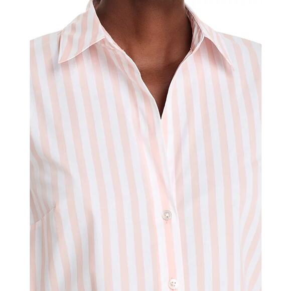 Veronica Beard Amelia Shirt Pink Shell/White Striped Button Down Size 2 NEW NWT! - Picture 2 of 7